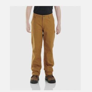 CARHARTT PANTS Boys Youth Brown Canvas Carpenter RN#13706 Size 12